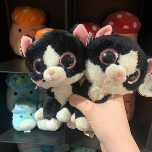 Ty Beanie Boos Black and White Cat Plush